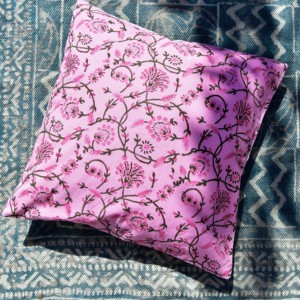 Hand Block Printed Cotton Pillow Cover Vintage Floral Decorative <b>Cushion</b> Case Handmade Bohemian Sofa Accent Pillow Slipcover - Product Image 2