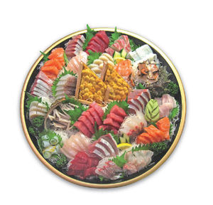 Plateau de service rond avec procédé de thermoformage pour produits ménagers, en PET, Misource, noir avec bord doré, 6 compartiments - Product Image 3