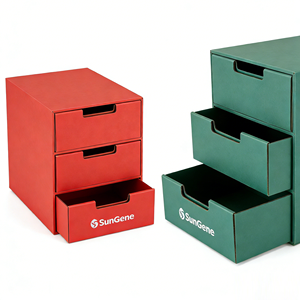 Caja de Regalo de Papel Kraft con Cajón Deslizante Rígido de Varias Capas, con Materiales Reciclados, Grabado en Relieve, Impresión Personalizada, Embalaje de Cartón con Cinta - Product Image 1