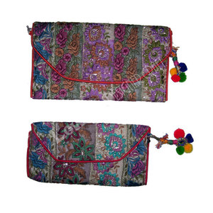 Handcrafted Ethnic Purse Banjara Ladies Clutch <b>Bags</b> Traditional Embroidered <b>Boho</b> Tribal Handbag Vintage Gypsy Fashion Wallet - Product Image 4