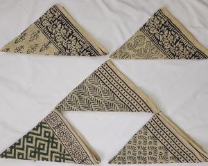 Block Print <b>Square</b> Cotton Bandana <b>Scarf</b> Indian Handmade Geometric Border Boho Natural Cotton Headscarf Neck <b>Scarf</b> - Product Image 6