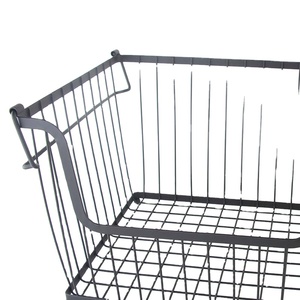 Metal Double Tier Foldable Fruit and <b>Vegetable</b> <b>Storage</b> Basket <b>for</b> <b>Kitchen</b> Use with Modern Design - Product Image 2