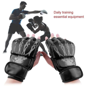Gants de boxe MMA en cuir jaune pour adultes, avec sangle de poignet réglable, antidérapants, équipement d'arts martiaux - Product Image 4