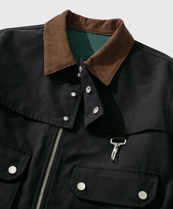 Veste de travail en toile denim pour homme avec logo personnalisé brodé sur le devant, résistante, pour électricien. - Product Image 6