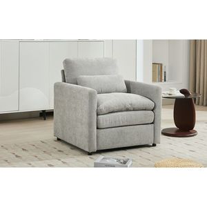 Poltrona Imbottita Accogliente da 81 cm, Divano Cloud Oversize e Confortevole con Doppio Cuscino, Divano Singolo con Cuscino Morbido per Soggiorno - Product Image 5