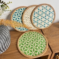 Ecologisch verantwoorde handgeweven bamboe opvouwbare opbergbak in vintage stijl voor gebruik in de keuken en voor het serveren van brood & groenten