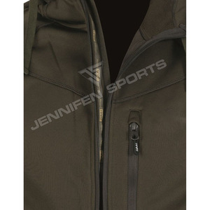 Veste de chasse d'hiver pour homme de haute qualité en toile 100% coton avec fermeture éclair personnalisée, respirante et à col montant - Product Image 3