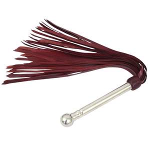 Látigo de cuero genuino de vaca con mango trenzado, hebilla de acero, 3.5cm de ancho, punta de aguja, suave y flexible - Product Image 1