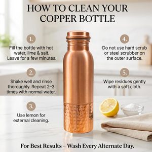 Botella de Cobre Puro Premium de 900 ml, Marca SKI, Alta Demanda, Botella para Beber Agua, Beneficios para la Salud Ayurvédica, a Prueba de Fugas - Product Image 3