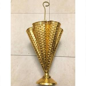 Metal Umbrella Stand With Classic Shape Ideal For Traditional Home Decor And Hotel Entrance Styling Umbrella Stand In <b>Gold</b> - Product Image 4