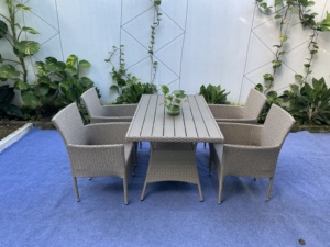 Handmade in Viet Nam Hot Modern Outdoor <b>Rattan</b> Garden Set 1 Table and 4 Chairs with Cushion for Garden Furniture Waterproof - Product Image 3