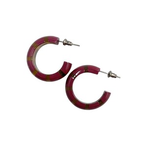 Pendientes de Aro con Diseño Geométrico de Cruz, Lindos, para Niños, con Rayas Doradas y Marrones, Joyería de Moda - Product Image 4