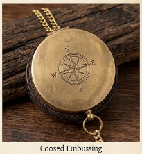 <b>Antique</b> Brass Nautical <b>Compass</b> Analog Dial Engraved Decorative Handheld Portable Outdoor Navigation Tool for Hiking Pointing - Product Image 5