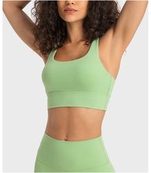 Eco Friendly <b>Women</b> Open <b>Back</b> Yoga Sports Bra High Support Breathable Fabric Removable Pads Fitness Workout Top - Product Image 4