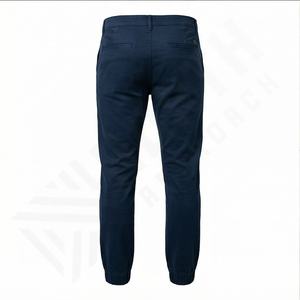 Pakistan Manufacturer Wholesale Cotton Spandex Men's Slim Fit Khaki <b>Chino</b> Pants <b>Elastic</b> <b>Waist</b> Straight Jogger Pants Customizable - Product Image 3