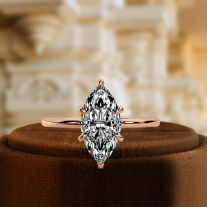 Anillo de Diamante Cultivado en Laboratorio con Corte Marquesa de 1 Quilate, Anillo de Oro de 14K, Anillo de Compromiso Solitario con Certificado lGI, Anillo Vintage, Anillo de Aniversario - Product Image 3