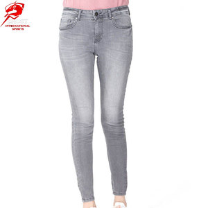 High Quality Slim Fit <b>Jeans</b> <b>Women</b> Fashion Stretch Fabric Pocket Secure <b>Button</b> Closure Sleek Narrow Leg <b>Jeans</b> - Product Image 1