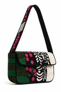 Luxury High Quality Handmade Floral Geometric Glass Beaded Single <b>Strap</b> <b>Shoulder</b> Bag Women Designer Fashion Custom OEM ODM - Product Image 2