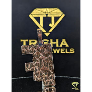 Colgante de Alfabeto FBG Totalmente Cubierto con Diamantes de Imitación VVS, Joyería Hip Hop de Plata 925 de Lujo para Hombre por Trisha Jewels - Product Image 6