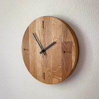 Jam Dinding Kayu Bulat Buatan Tangan Modern Tanpa Suara Berdetak, Jam Kuarsa dengan Jarum Desain Analog Minimalis untuk Kantor