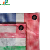 Bâche PE rayée multicolore de haute qualité, marque K-Tarp Vina, modèle imperméable, découpe/moulage personnalisables, épaisseur et taille ajustables