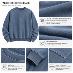 Sweat-shirt brodé ODM pour hommes, col Henley patchwork, en molleton bouclette, coupe épaules tombantes, vêtements d'extérieur de printemps, vente en gros - Product Image 6