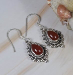 Wholesale Natural Carnelian <b>Earrings</b> 925 Sterling <b>Silver</b> Handmade Pear Shape Carnelian Drop <b>Dangle</b> <b>Earrings</b> Vintage Boho Fine - Product Image 3