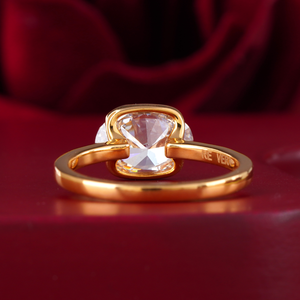 2.00 CT Oval Cut Lab Grown VVS1 VVS2 Diamond Bezel Solitaire Engagement Ring 14K White Gold Minimalist Style - Product Image 4