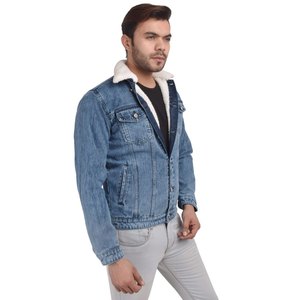 Vêtements décontractés à manches longues de haute qualité pour hommes Veste en jean avec fourrure Vente en gros et personnalisation de la meilleure qualité - Product Image 4
