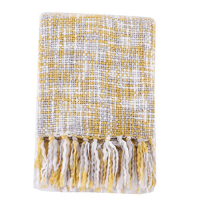 Manta de algodón artesanal tejida a mano, manta naranja oxidada con tejido y borde de borla, perfecta para decoración de sofá cama - Product Image 3