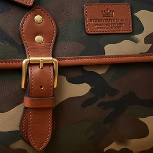 Porte-documents classique en cuir à motif camouflage avec fermeture éclair, sac d'affaires durable, sac à dos avec bretelles - Product Image 4