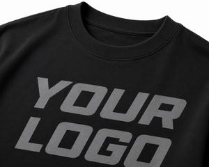 Camiseta Negra Extra Grande para Hombre con Logotipo Personalizado en la Parte Delantera, Cuello Redondo, Manga Corta, Estilo Casual, 100% Algodón Transpirable - Product Image 2