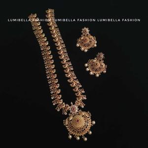 Peacock Style Matte Long Haram Fashion Jewelry Set - Product Image 3
