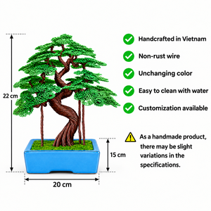 Metal Bonsai Tree Art Rectangular Aluminium Handmade Maple Planter Premium Corporate Chinese New Year <b>Thanksgiving</b> Christmas - Product Image 3
