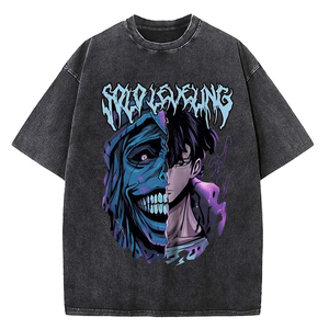 O-Neck T shirt Custom Printed Men's Clothing Plus Size Baggy Shirt Men's Printed T-Shirts Wholesale Light Wash 100% Cotton - Product Image 2
