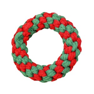 Juguete de Cuerda de Algodón con Forma de Donut para Perros, Juguete Interactivo Resistente a Mordidas para Entrenamiento y Diversión Navideña - Product Image 3