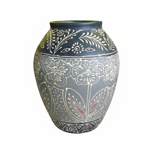 Vase en terre cuite artisanal avec oiseaux traditionnels et motifs floraux Vases en poterie peints à la main rustiques pour décoration ethnique ou intérieure - Product Image 3