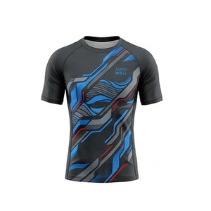 เสื้อรัดรูปแขนยาวผู้ชายสั่งทำโลโก้ขายส่ง ผ้าฝ้าย 100% ระบายอากาศได้ดี ยืดหยุ่น กระชับรูปร่าง เหมาะสำหรับออกกำลังกายในยิม ใช้เทคนิคการพิมพ์แบบรีดร้อน - Product Image 2
