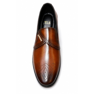 Chaussures habillées Oxford pour hommes en cuir véritable TLS, à enfiler, imperméables, respirantes, couleur unie, style bureau et carrière, toutes saisons - Product Image 1