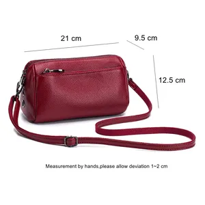 Bolso de Hombro para Mujer, Bolso de Cuero Genuino, Bolso Cruzado de Piel Vacuna de Lujo, Bolso de Moda Femenino, Bolso Tipo Hobo, Bolso Mensajero - Product Image 4