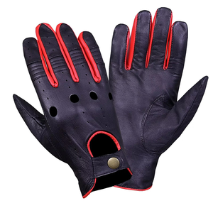 High Quality Men Classic Retro Style Chauffeur PU Leather Breathable Full Finger Button Closure Touch Screen Thermal <b>Gloves</b> - Product Image 4