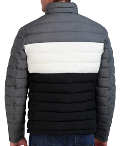 Blouson matelassé pour homme personnalisé en gros, couleur au choix, col montant, élégant, confortable, chaud, en toile enduite imperméable, avec capuche, OEM - Product Image 5