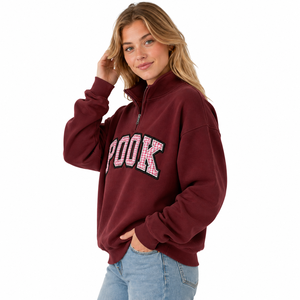 Sudadera con Cierre de Cremallera y Estampado de Cuadros, Personalizada con Bordado de Letras Griegas - Product Image 2