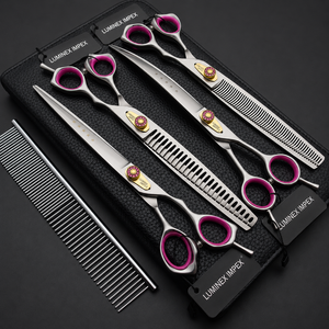 Premium Pet Grooming <b>Scissors</b> Set Made High Quality Stainless Steel Professional <b>Dog</b> Cat Hair Cutting Kit Titanium-Coated - Product Image 2