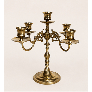 Wholesale Vintage Metal <b>Candelabra</b> 5 Arm Candle Holder Metal <b>Gold</b> Candlestick Luxury Wedding Centerpiece Event Table Decor - Product Image 1