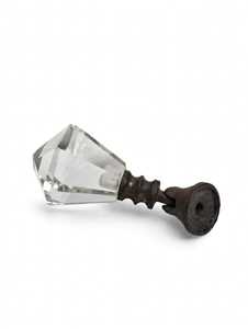 <b>Clear</b> Faceted Glass Handmade Modern Metal Rose Crystal Style Interior Door Knob and <b>Drawer</b> Handle for Living Room Home Decor - Product Image 1