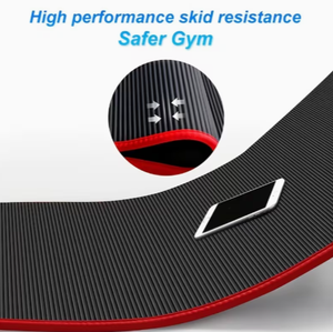 <b>Extra</b> <b>Large</b> Exercise Mat 183cm x 61cm Non Slip Gym Mat for Home Workout Fitness Training Black with Red Edge - Product Image 2