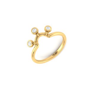 Bague Couronne en Argent Sterling 925 Plaqué Or Rose avec Zircon et Trois Pierres Charmantes pour Femme - Product Image 5