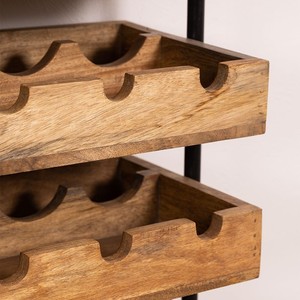 Vandana Amber Aspect Wall-mounted <b>wine</b> <b>rack</b> for 18 bottles in wood Wenni Style - Product Image 4