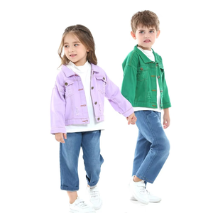 Vêtements d'extérieur unisexes pour enfants en jean uni, printemps-automne, veste en jean pour bébé garçon, enfants - Product Image 4